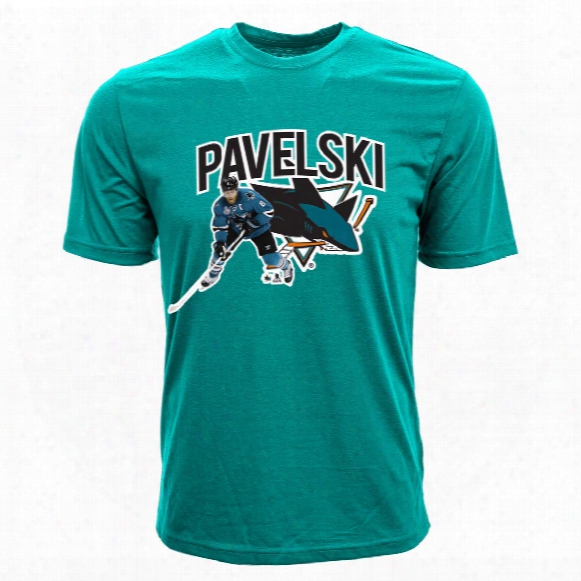 San Jose Sharks Joe Pavelski Nhl Action Pop Applique T-shirt