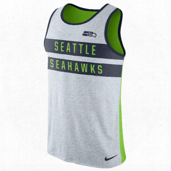 Seattle Seahawks Nfl Nike Stripe Tri-blend Tank Top