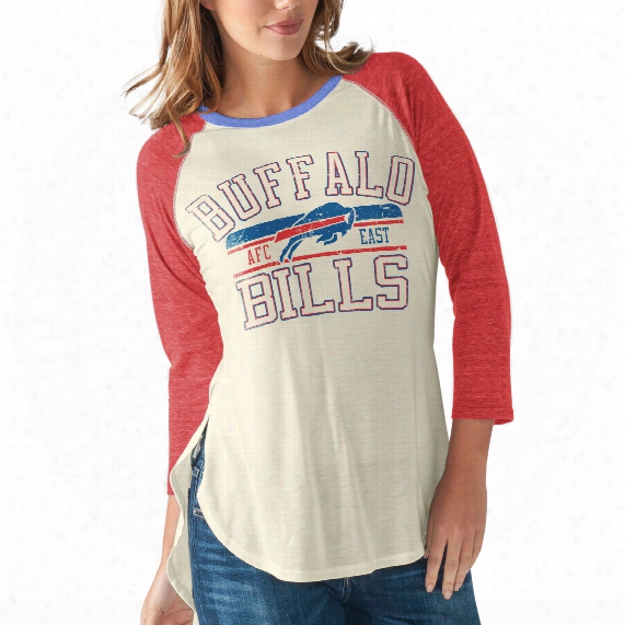 Buffalo Bills Women's Hang Time Dual Blend 3 Quarter Raglan Sleeve Top