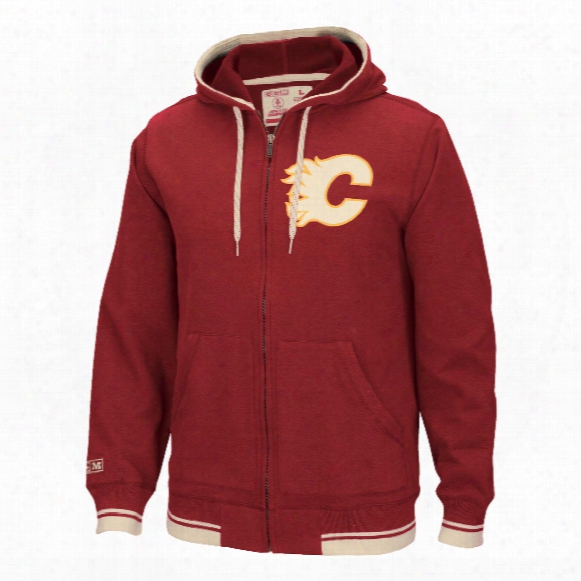 Calgary Flames Ccm Retro Full Zip Hoodie