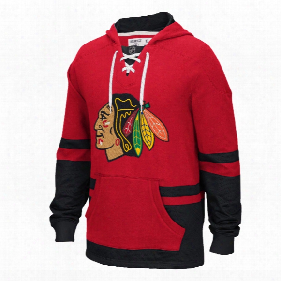 Chicag Oblackhawks Ccm Retro Pullover Lace Hoodie