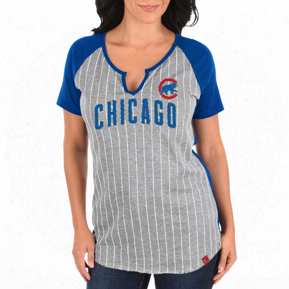 Chicago Cubs Women's From The Stretch Notch Neck T-shirt