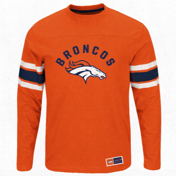 Denver Broncos 2016 Power Hit Long Sleeve Nfl T-shirt With Felt Applique
