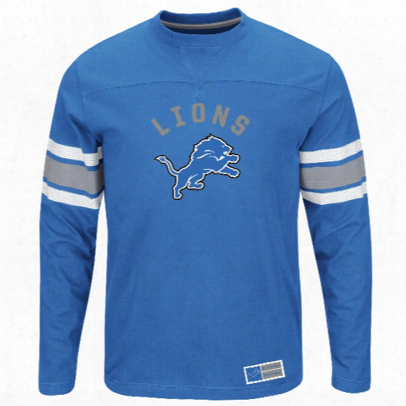 Detroit Lions 2016 Power Hit Long Sleeve Nfl T-shirt With Felt Applique