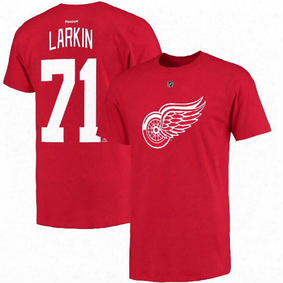 Detroit Red Wings Dylan Larkin Reebok Nhl Player Name & Number T-shirt
