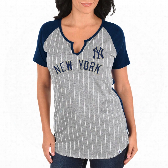 New York Yankees Women's From The Stretch Notch Neck T-shirt