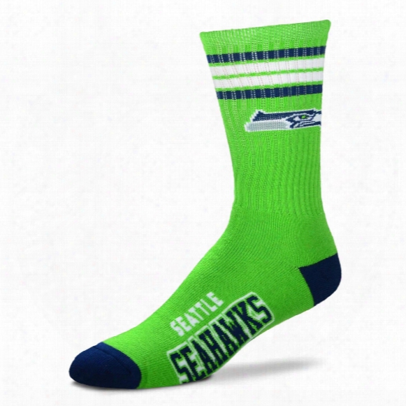 Seattle Seahawks 4 Stripe Deuce Crew Socks
