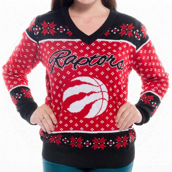 Toronto Raptors Women's Nba 2016 Ugly V-neck Sweater
