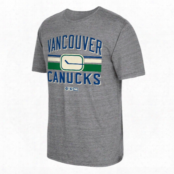 Vancouver Canucks Ccm Retro Classic Stripe Tri-blend T-shirt