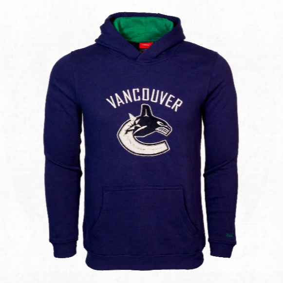 Vancouver Canucks Youth Basic Applique Logo Hoodie - Royal