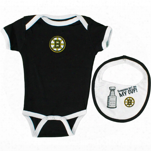 Boston Bruins Baby 2-pc Knick Knack Creeper And Bib Set