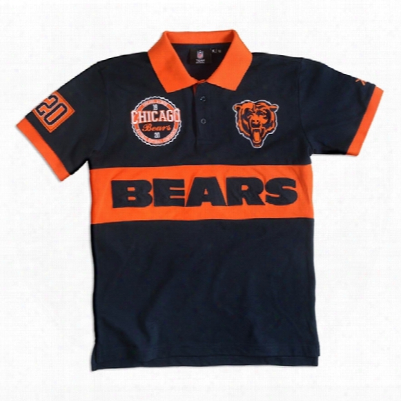 Chicago Bears Nfl Wordmark Short Sleeve Rugby Polo