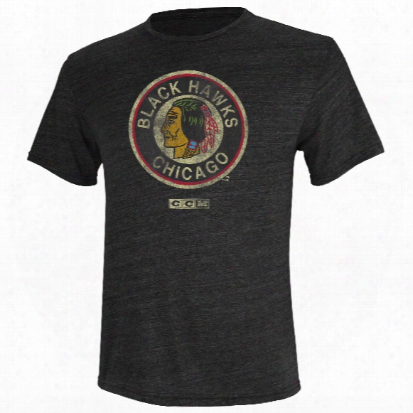 Chicago Blackhawks Ccm Retro Logo Tri-blend T-shirt