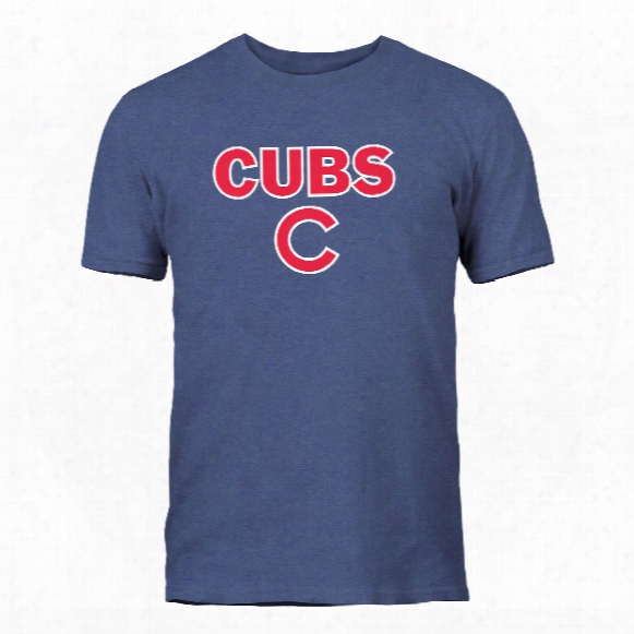 Chicago Cubs Twill Crest Applique Heather Jersey T-shirt