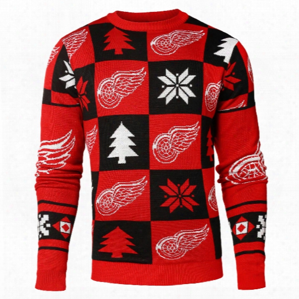Detroit Red Wings Nhl Patches Ugly Crewneck Sweater