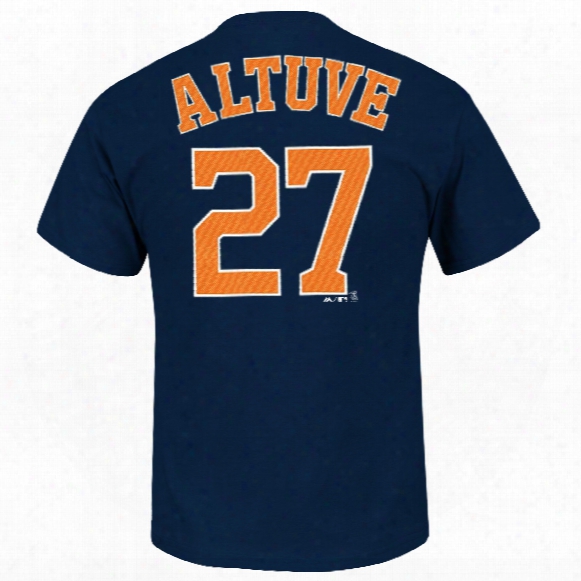 Houston Astros Jose Altuve Mlb Player Name & Number T-shirt (navy)