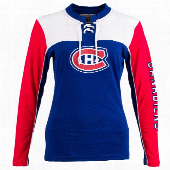 Montreal Canadiens Women's Visp Long Sleeve Lace Up Crew