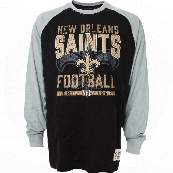 New Orleans Saints Sweep Felt Applique Long Sleeve Jersey T-shirt