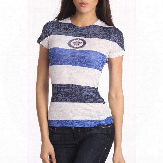 Winnipeg Jets Women's Thick Stripe Fx Burnout T-shirt