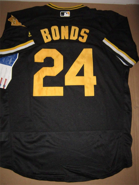 2016 Pittsburgh Pirates Jersey Mens 24 Barry Bonds Black Pullover Cooperstown Collection Baseball Flexbase Jersey 2509