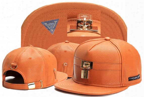 2016 Swag Brand Cayler Sons Brown Leather Snapback Hip Hop Sport  Cap Baseball Hat For Men Women Bones Snapbacks Bone Gorras High Quality