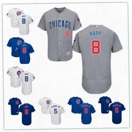 2017 New Chicago Cubs 5 Albert Almora Jr. 8 Ian Happ 62 Jose Quintana Father&#039;s Day Memorial Day Baseball Jerseys Stitched Size S-6xl