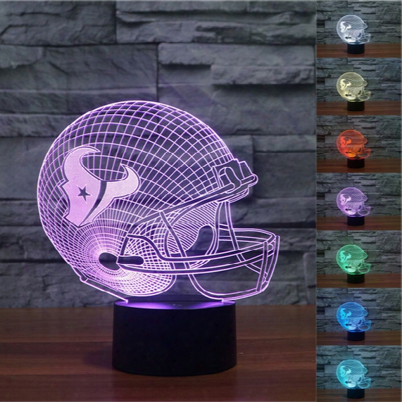 2pc 2017 New 3d Night Light Touch Button Colors Change Ledtable Lamp Gift Mix Order Custom Any Led College Football Baseball Fan Light A26