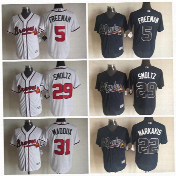 Cheap Atlanta Braves 31 Greg Maddux Jerseys,5 Freddie Freeman Baseball Jersey, Nick Markakis, 29 John Smoltz,stitched Logo Baseball Jersey