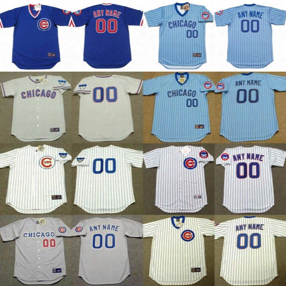 Chicago Cubs Jerseys Personalized Customized With Any Name Any Number Throwback Cooperstown Jersey Stitched Embroidery Logos