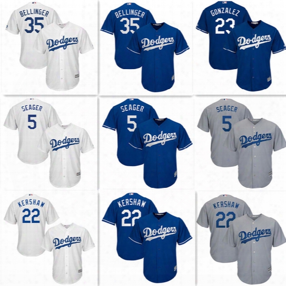 Los Angeles Dodgers Jersey 22 Clayton Kershaw 5 Corey Seage Jersey 35 Cody Bellinger Cool Base Player Embroidery Baseball Jerseys