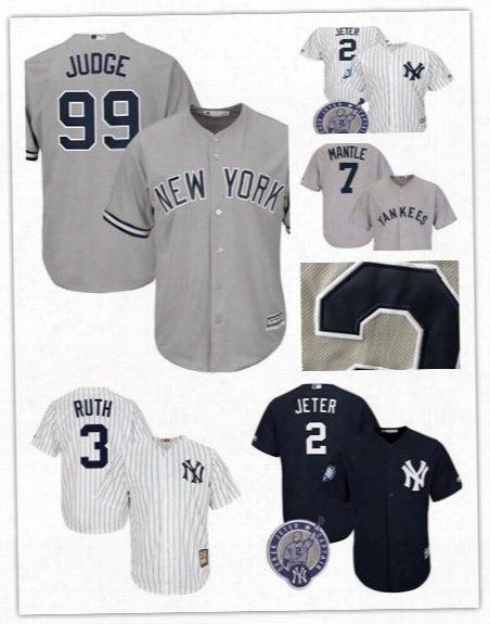 Stitched New York Yankees 3 Babe Ruth 7 Mickey Mantle Baseball Jersey Majestic Gray Road Cool Base Cooperstown Collection Player Jersey
