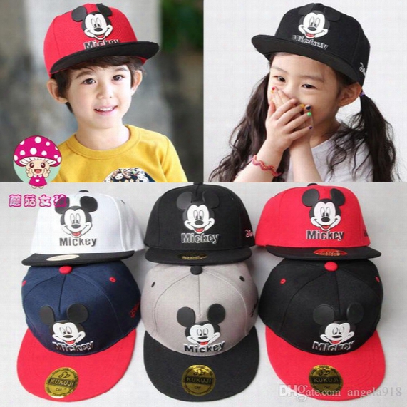 20 Design Free Shipping Minnie Mickey Mouse Kids Cartoon Snapback Caps Donald Duck Child Baseball Cap Childrens Hats E808