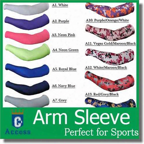 2016 128 Colors New Arm Sleeve Baseball Stitches Camo Arm Sleeves Baseball Outdoor Sport Stretch Arm Sleeve Compression Arm Sleeve