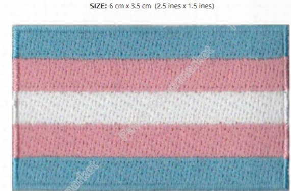 3&quot; Transgender Pride Flag Gay Lesbian Lgbt Embroidered Iron On Patches Crest Badge For Clothing Clothes Baseball Cap Bag Diy