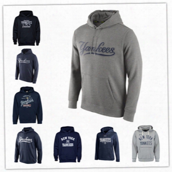 Free Shipping New York Yankees Logo Performance Pullover Hoodie - Navy Sweatshirts Baseball Hoodie Or Costom Any Pictures Mix Order