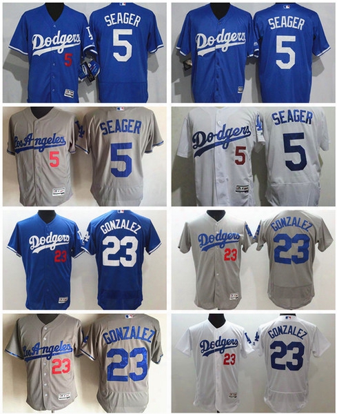 Los Angeles Dodgers Baseball Jersey #5 Corey Seager 23 Adrian Gonzalez Cool Flex Base Jersey Embroidery Shirt Free Drop Shipping