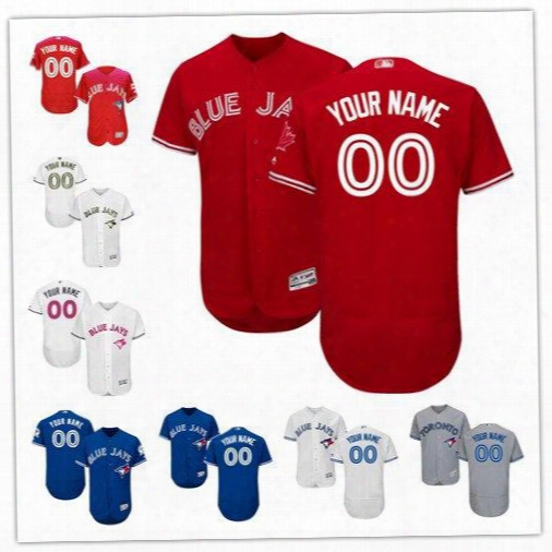 Men Youth Toronto Blue Jays Customized Any Name Any Number Blue White Red Grey Flexbase Cool Base Authentic Custom Jersey Size S-6xl