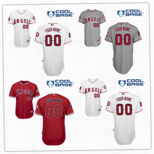 Mens Custom Cool Base Los Angeles Angels Of Anaheim Personalized Home Jersey Customized Baseball Jersey Stitched