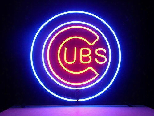 New Chicago Cubs Baseball Real Neon Light Beer Bar Pub Sign Size: 16&quot; 18&quot; 24&quot; 32&quot;