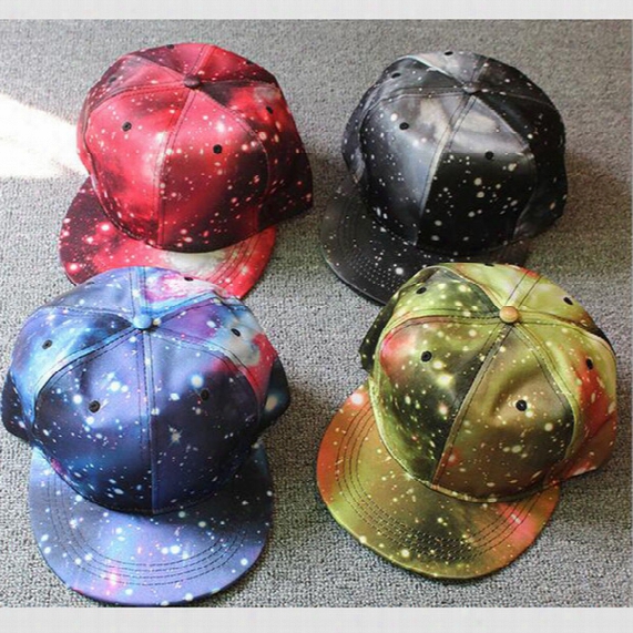 New Fashion Galaxy Baseball Cap For Women&men,space Pattern Print Snapback Unisex Hip Hop Peak Hats Baseball Cap Ccasquette Free Ship