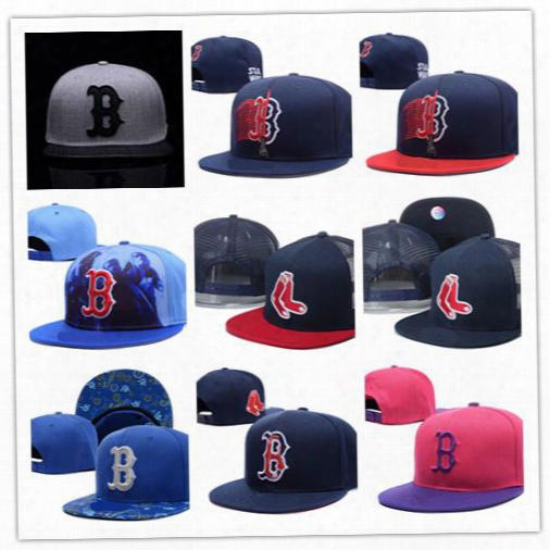 Newest Design Wholesale Boston Red Sox Adjustable Hats Baseball Red Sox Hats Size Flat-brim Adjustable Caps