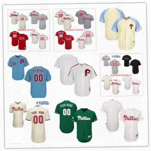 2017 Custom Philadelphia Phillies Authentic Collection Personalized Stitched Baseball Flexbase Coolbase Jersey Size S-6xl