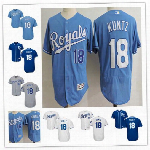 Mens Kansas City Royals #18 Rusty Kuntz 2015 World Series Champions Stitched Royals Coach Baseball Jerseys Light Navy Blue Gray White S-4xl