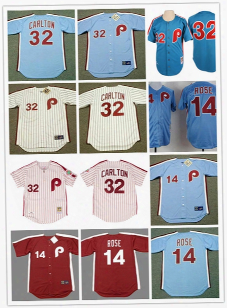 Mens Philadelphia Phillies Steve Carlton Throwback Baseball Jerseys #14 Pete Rose Philadelphia Phillies 1980 World Champions Jersey S-3xl