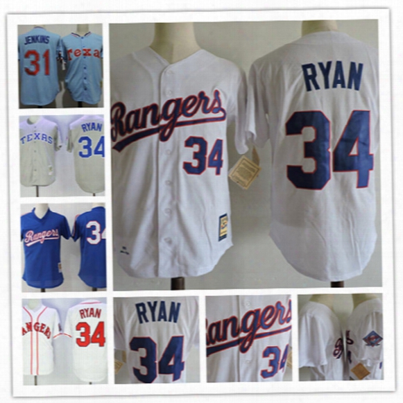 Mens Texas Rangers Nolan Ryan Gray 1993 Throwback Cooperstown Jerseys #31 Ferguson Jenkins Texas Rangers 1981 Baseball Jersey S-3xl