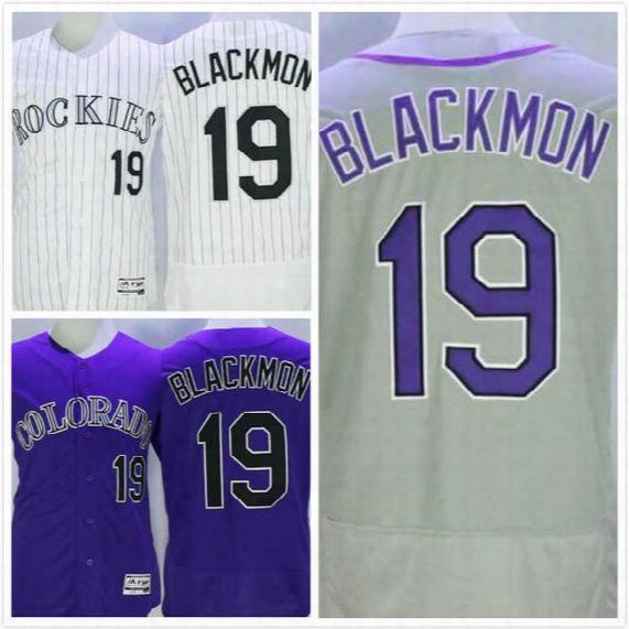 Charlie Blackmon Jersey 19 Mens Rockies Baseball Jersey Elite Full Stitched Embroidery Logo Purple Grey White Size S-3xl Free Shipping