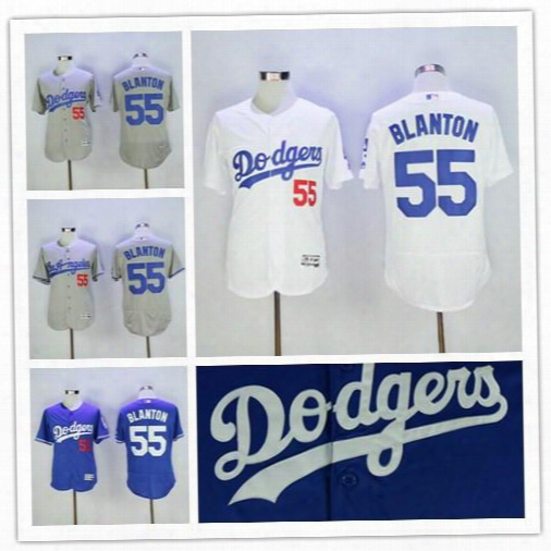 Men&#039;s Los Angeles Dodgers #55 Joe Blanton Authentic Flexbase Mlb Jersey Stitched Shipping Free