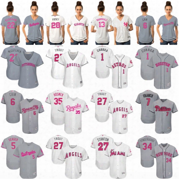 Mother&#039;s Day Astros Royals Angels Dodgers Marlins Brewers Twins Mets Yankees Athletics Phillies Pirates Cool Base Flex Base Baseball Jerseys