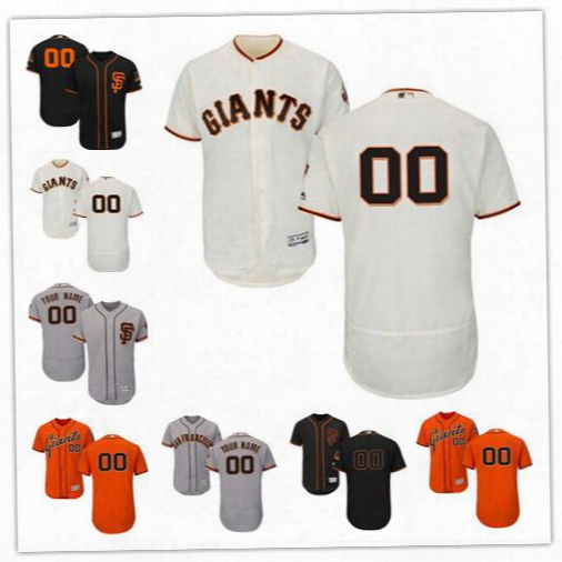 Stitched Personalized San Francisco Giants Mens Flex Base Custom Baseball Cheap Jerseys 2017 Black Sf Home Cream Gray Road Size S,4xl