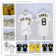 Pittsburgh Pirates Flexbase #8 Willie Stargell Jersey Cream Yellow 1979 Throwback Black White Pullover Baseball Jersey